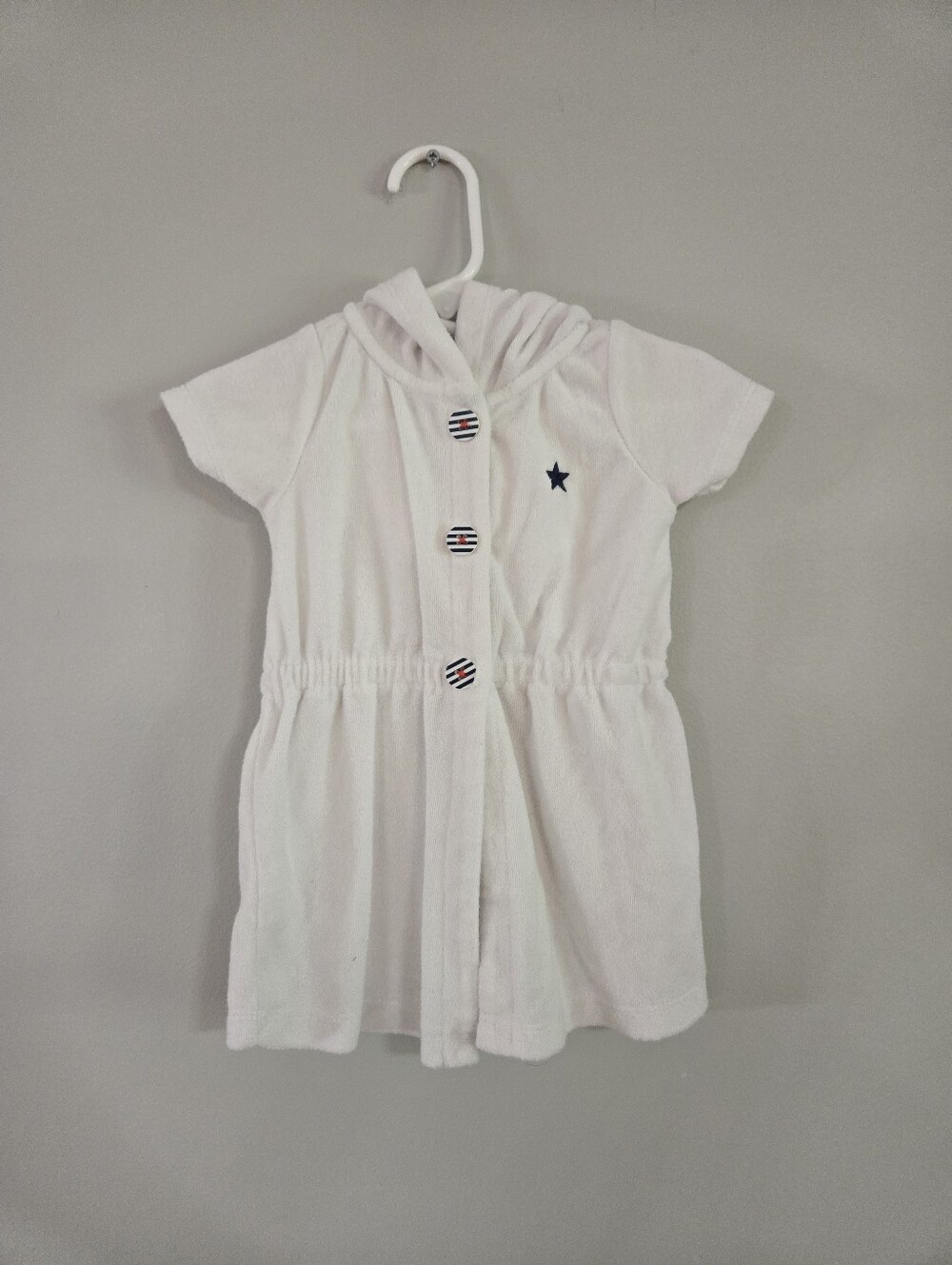 Carter’s Baby Girls White Terry Hooded Swim Cover-Up 12 Months